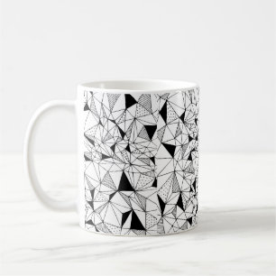 abstrakter geometrischer Hintergrund mit Po Kaffeetasse