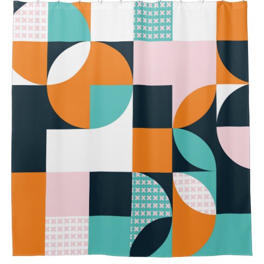 Abstrakter geometrischer Hintergrund mit Quadraten Duschvorhang (Vorderseite)