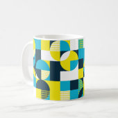 Abstrakter geometrischer Hintergrund mit Quadraten Kaffeetasse (Vorderseite Links)