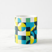 Abstrakter geometrischer Hintergrund mit Quadraten Kaffeetasse (Mittel)