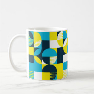 Abstrakter geometrischer Hintergrund mit Quadraten Kaffeetasse