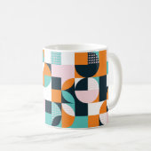 Abstrakter geometrischer Hintergrund mit Quadraten Kaffeetasse (VorderseiteRechts)