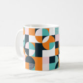Abstrakter geometrischer Hintergrund mit Quadraten Kaffeetasse (Vorderseite Links)