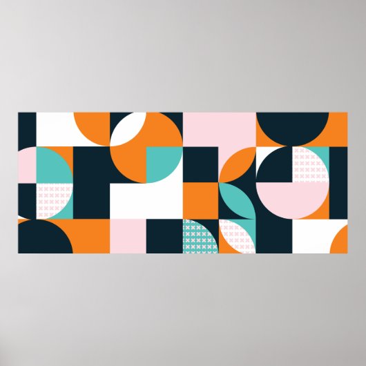 Abstrakter geometrischer Hintergrund mit Quadraten Poster (Vorne)