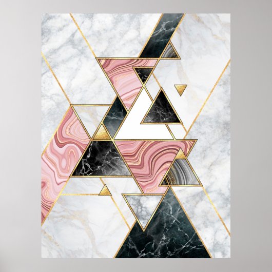 Abstrakter geometrischer Hintergrund. Moderne Marm Poster (Vorne)