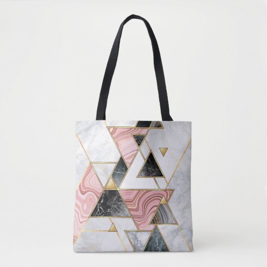 Abstrakter geometrischer Hintergrund. Moderne Marm Tasche (Vorderseite)