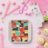 Abstrakter geometrischer Hintergrund Pappteller (Party)