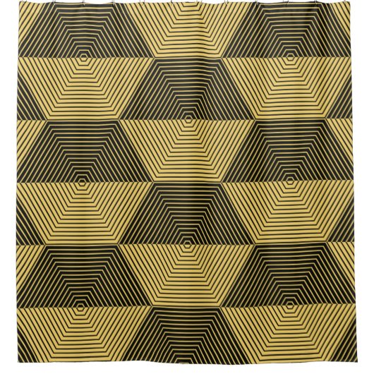 Abstrakter geometrischer Hintergrund. Sechseckgefl Duschvorhang (Vorderseite)