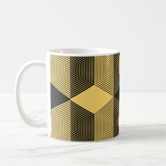 Abstrakter geometrischer Hintergrund. Sechseckgefl Kaffeetasse (Links)