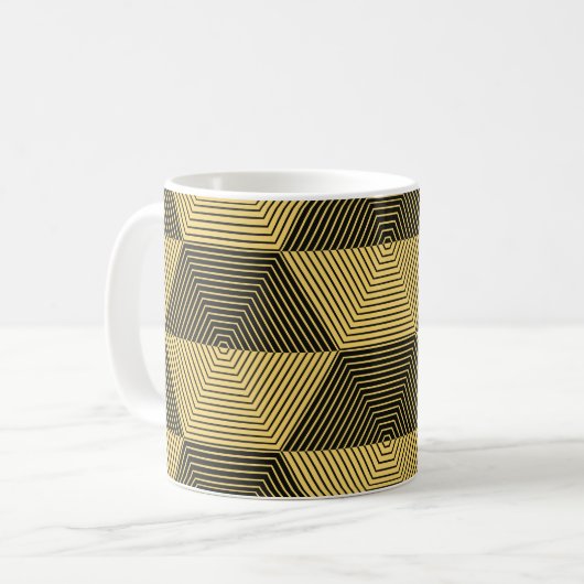 Abstrakter geometrischer Hintergrund. Sechseckgefl Kaffeetasse (Vorderseite Links)