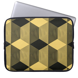 Abstrakter geometrischer Hintergrund. Sechseckgefl Laptopschutzhülle