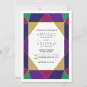 Abstrakter geometrischer Juwelstein Moderne Hochze Einladung (Vorderseite)