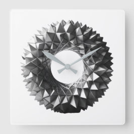 abstrakter geometrischer Kranz Quadratische Wanduhr