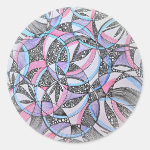 Abstrakter geometrischer Kreise Mandala-Aufkleber Runder Aufkleber