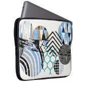 abstrakter geometrischer kreisförmiger Hintergrund Laptopschutzhülle (Vorne Rechts)