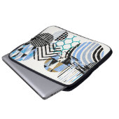 abstrakter geometrischer kreisförmiger Hintergrund Laptopschutzhülle (Vorne Knopf)