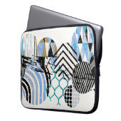 abstrakter geometrischer kreisförmiger Hintergrund Laptopschutzhülle (Vorderseite Links)