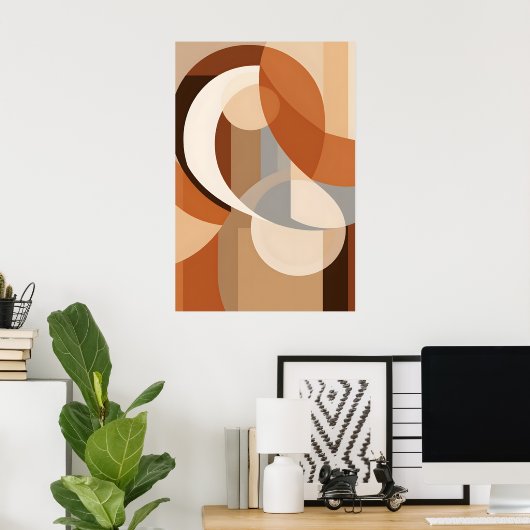 Abstrakter geometrischer Minimalismus Poster (Heimbüro)