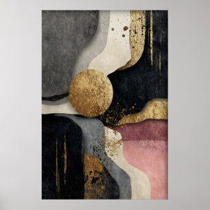 Abstrakter geometrischer minimalistischer Druck, B Poster