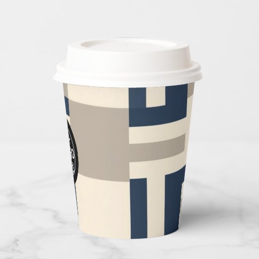 Abstrakter geometrischer Papiercup - Modern Custom Pappbecher (Links)