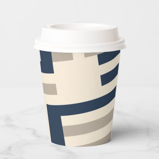 Abstrakter geometrischer Papiercup - Modern Custom Pappbecher (Rückseite)