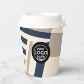 Abstrakter geometrischer Papiercup - Modern Custom Pappbecher (Vorderseite)