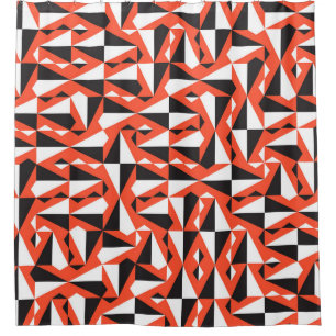 Abstrakter geometrischer Pinsel: Vintages Muster Duschvorhang
