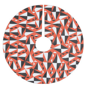 Abstrakter geometrischer Pinsel: Vintages Muster Polyester Weihnachtsbaumdecke