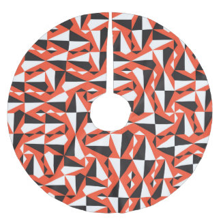 Abstrakter geometrischer Pinsel: Vintages Muster Polyester Weihnachtsbaumdecke