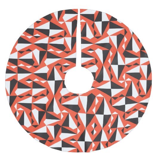 Abstrakter geometrischer Pinsel: Vintages Muster Polyester Weihnachtsbaumdecke (Vorderseite)