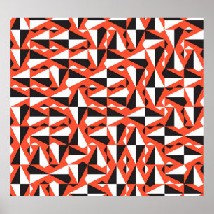 Abstrakter geometrischer Pinsel: Vintages Muster Poster