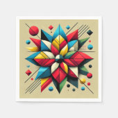 Abstrakter geometrischer Pop Art Poinsettia Découp Serviette (Vorderseite)
