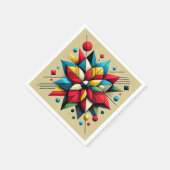 Abstrakter geometrischer Pop Art Poinsettia Découp Serviette (Ecke)