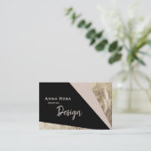 *~* Abstrakter geometrischer Rosa Blütengoldfaden Visitenkarte (Stehend Vorderseite)