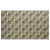 Abstrakter, geometrischer, schwarzer Senf Stoff (Yard (91,4 cm))