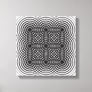 abstrakter geometrischer Schwarzweiss-Entwurf Leinwanddruck