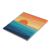 Abstrakter geometrischer Sonnenaufgang Fliese (Seite)