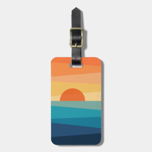 Abstrakter geometrischer Sonnenaufgang Gepäckanhänger