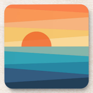 Abstrakter geometrischer Sonnenaufgang Getränkeuntersetzer
