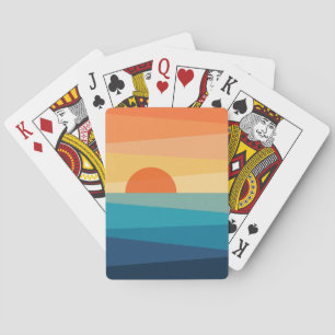 Abstrakter geometrischer Sonnenaufgang Spielkarten