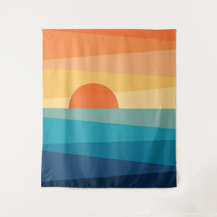 Abstrakter geometrischer Sonnenaufgang Wandteppich