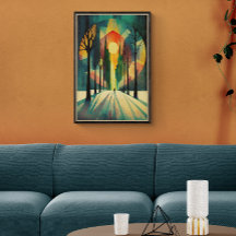 Abstrakter geometrischer Sonnenuntergang | Lange S