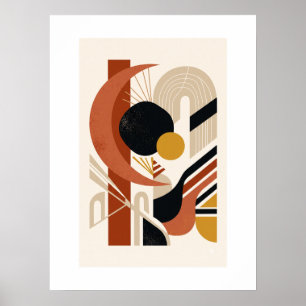Abstrakter geometrischer Wandkunst-Druck Mitte d Poster