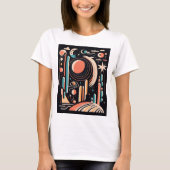 Abstrakter geometrischer Weltraumplanet. Vintager T-Shirt (Vorderseite)