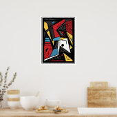 Abstrakter geometrischer Winkel Poster (Küche)