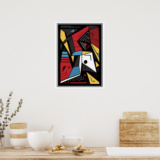 Abstrakter geometrischer Winkel Poster (Küche)