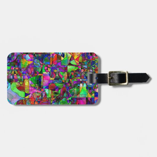 Abstrakter Gepäck-Umbau mit ledernem Bügel Gepäckanhänger (Vorderseite horizontal)