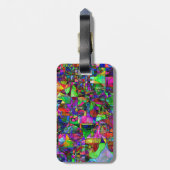 Abstrakter Gepäck-Umbau mit ledernem Bügel Gepäckanhänger (Rückseite vertikal)