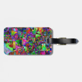 Abstrakter Gepäck-Umbau mit ledernem Bügel Gepäckanhänger (Rückseite horizontal)