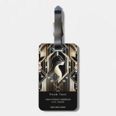 Abstrakter Gepäckanhänger für die schwarze Katze (Rückseite vertikal)